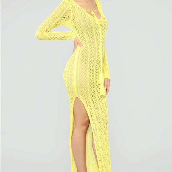 Yellow knit dress, medium - Picture 1 of 3